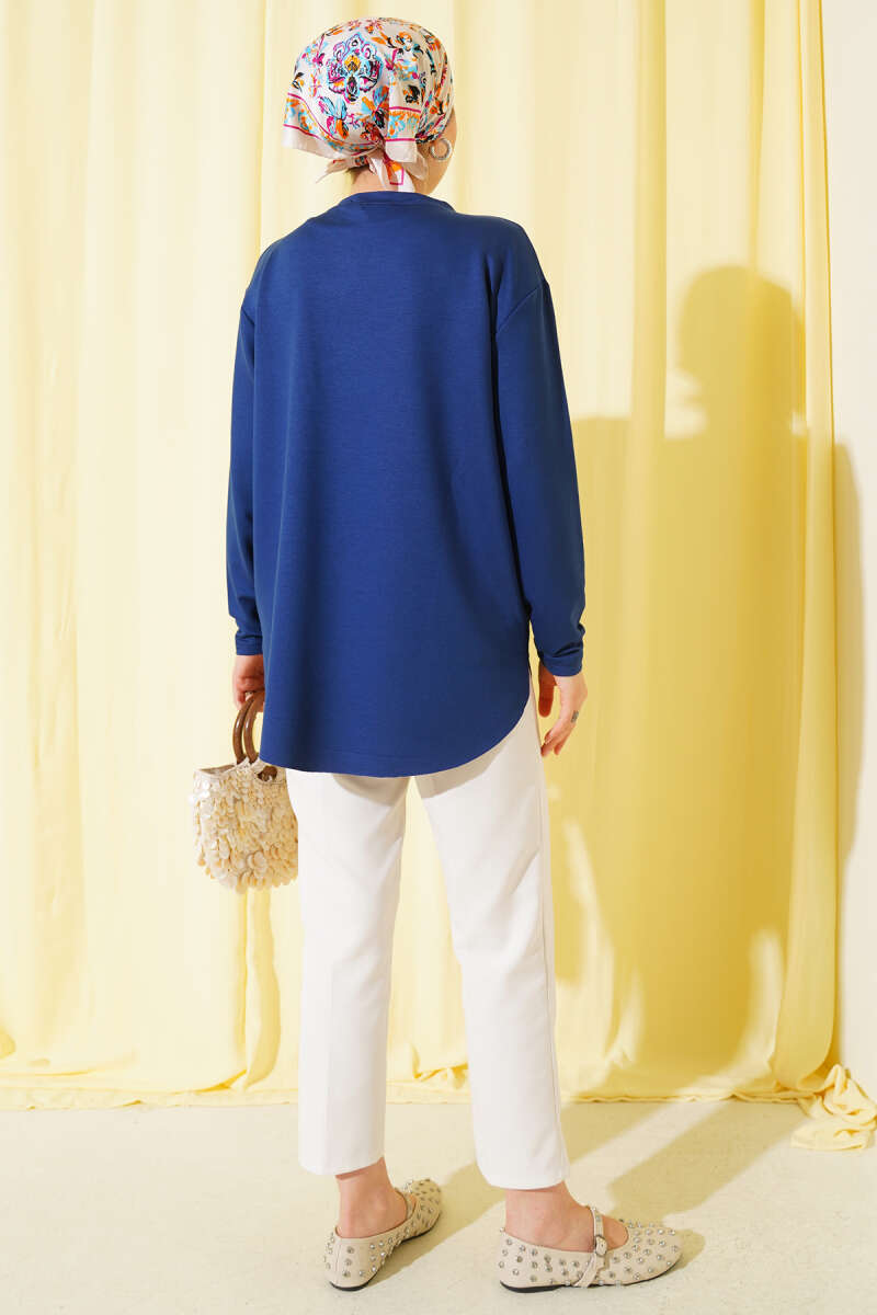 Basic Seamless-Hem Tunic - Parliament Blue