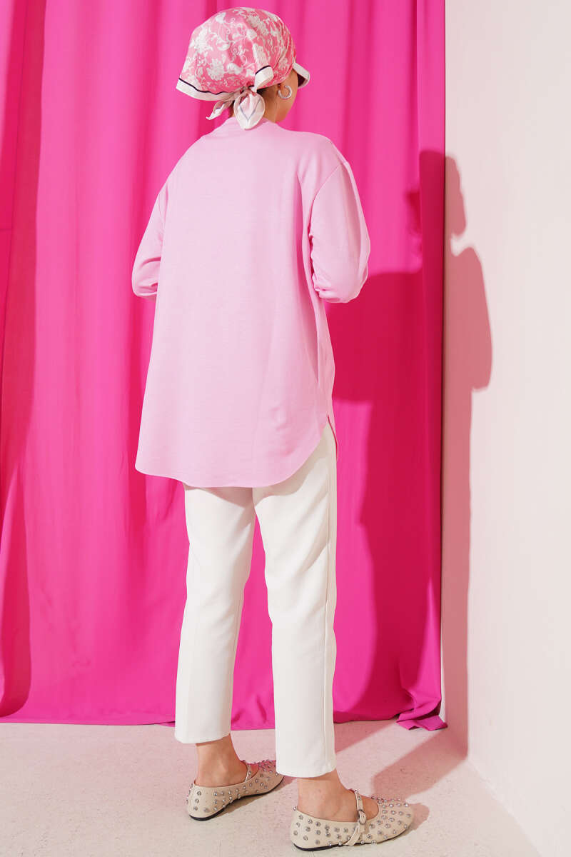 Basic Seamless-Hem Tunic - Pink