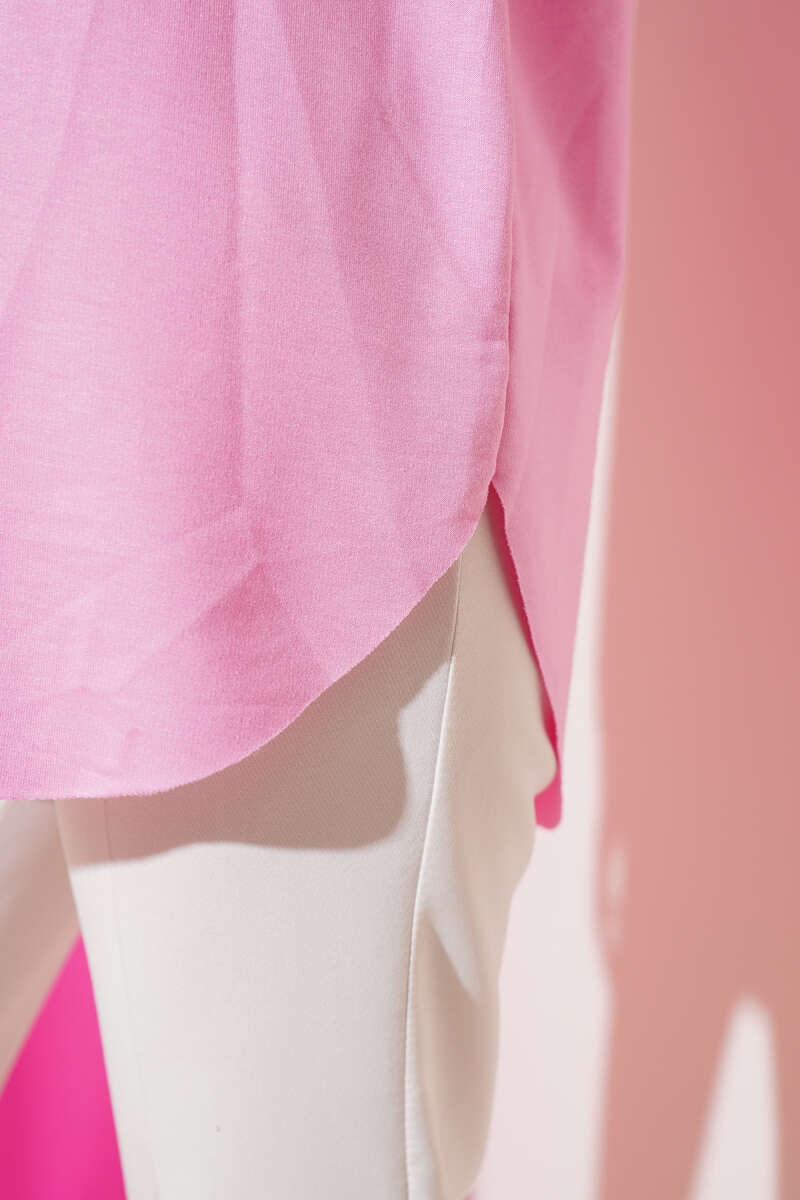 Basic Seamless-Hem Tunic - Pink