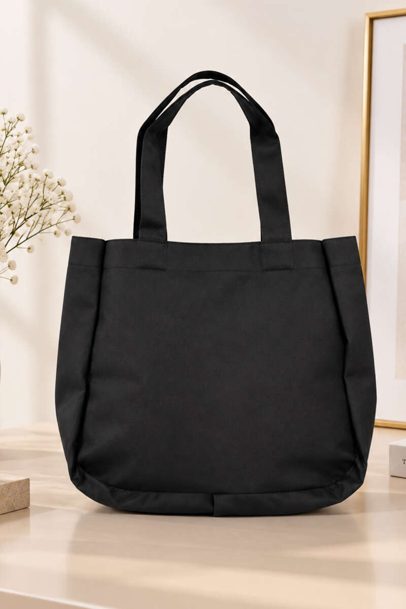 Basic Shoulder-Strap Handbag - Black