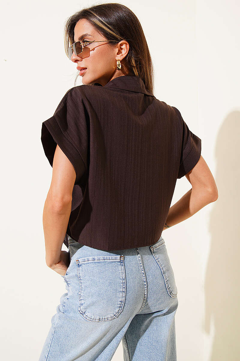 Basic Tie Shirt - Brown