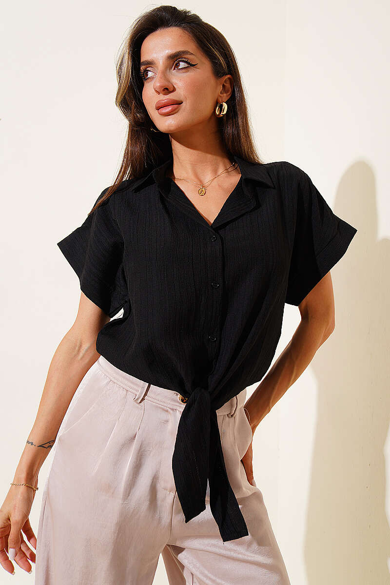 Basic Tie Shirt - Black