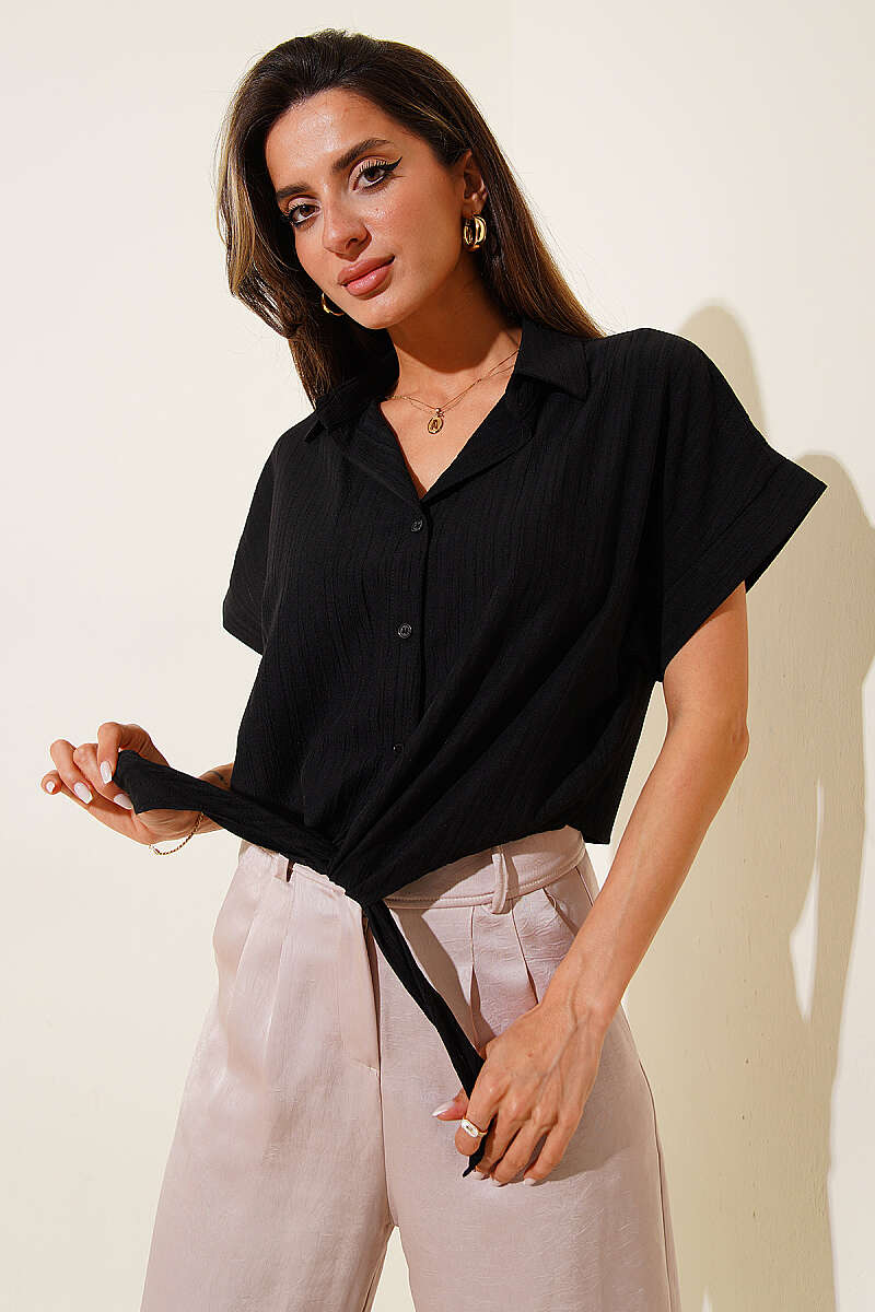 Basic Tie Shirt - Black