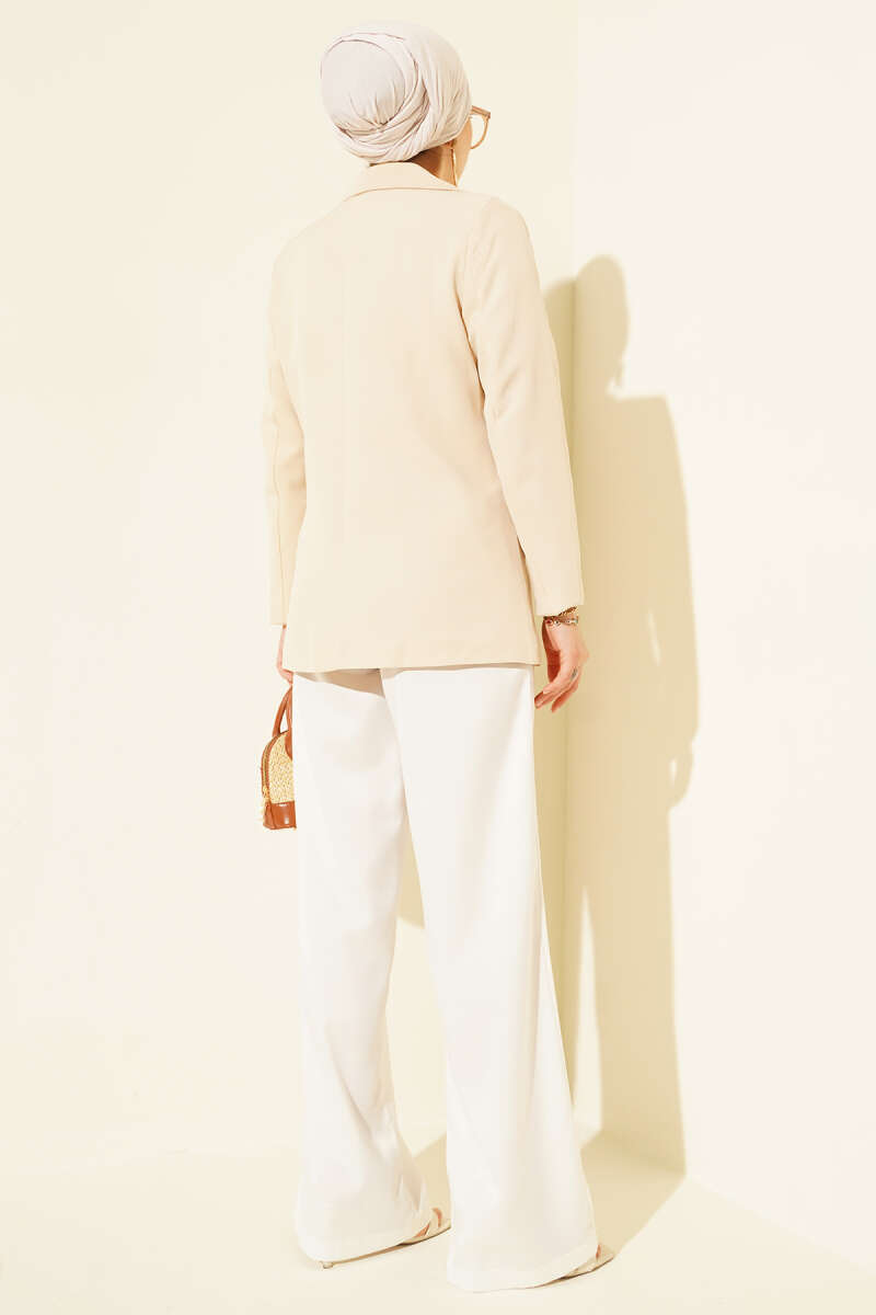 Basic Jacket with Pockets - Beige