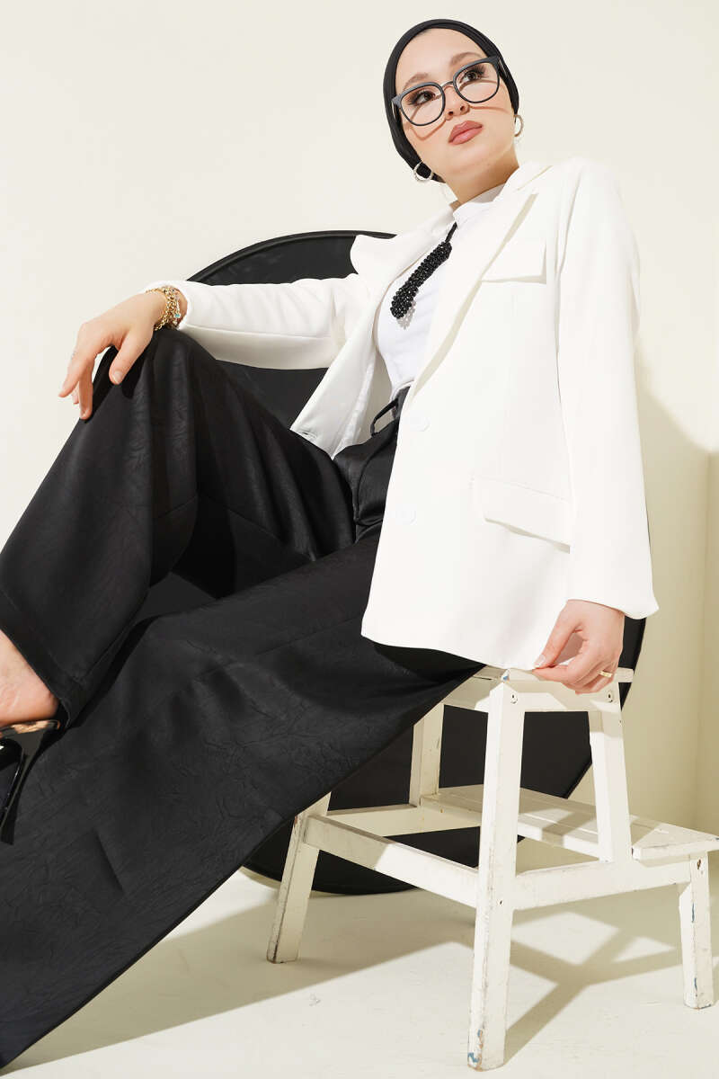 Basic Jacket with Pockets - Ecru