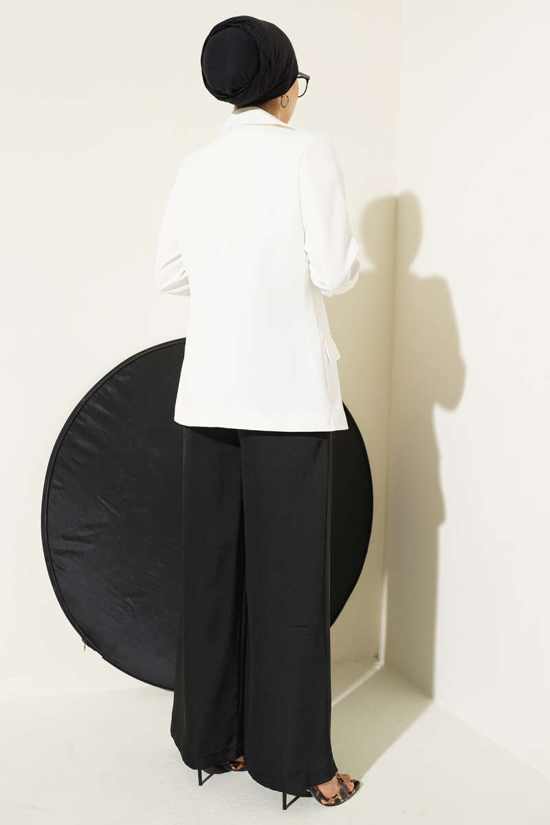 Basic Jacket with Pockets - Ecru