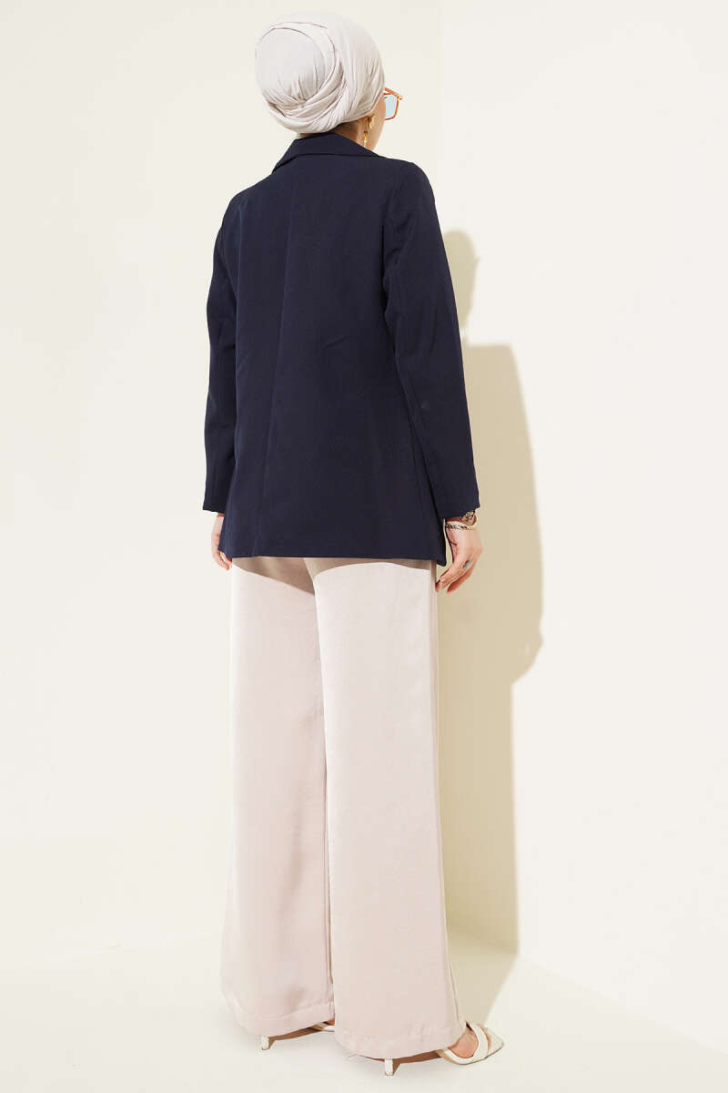 Basic Jacket with Pockets - Navy