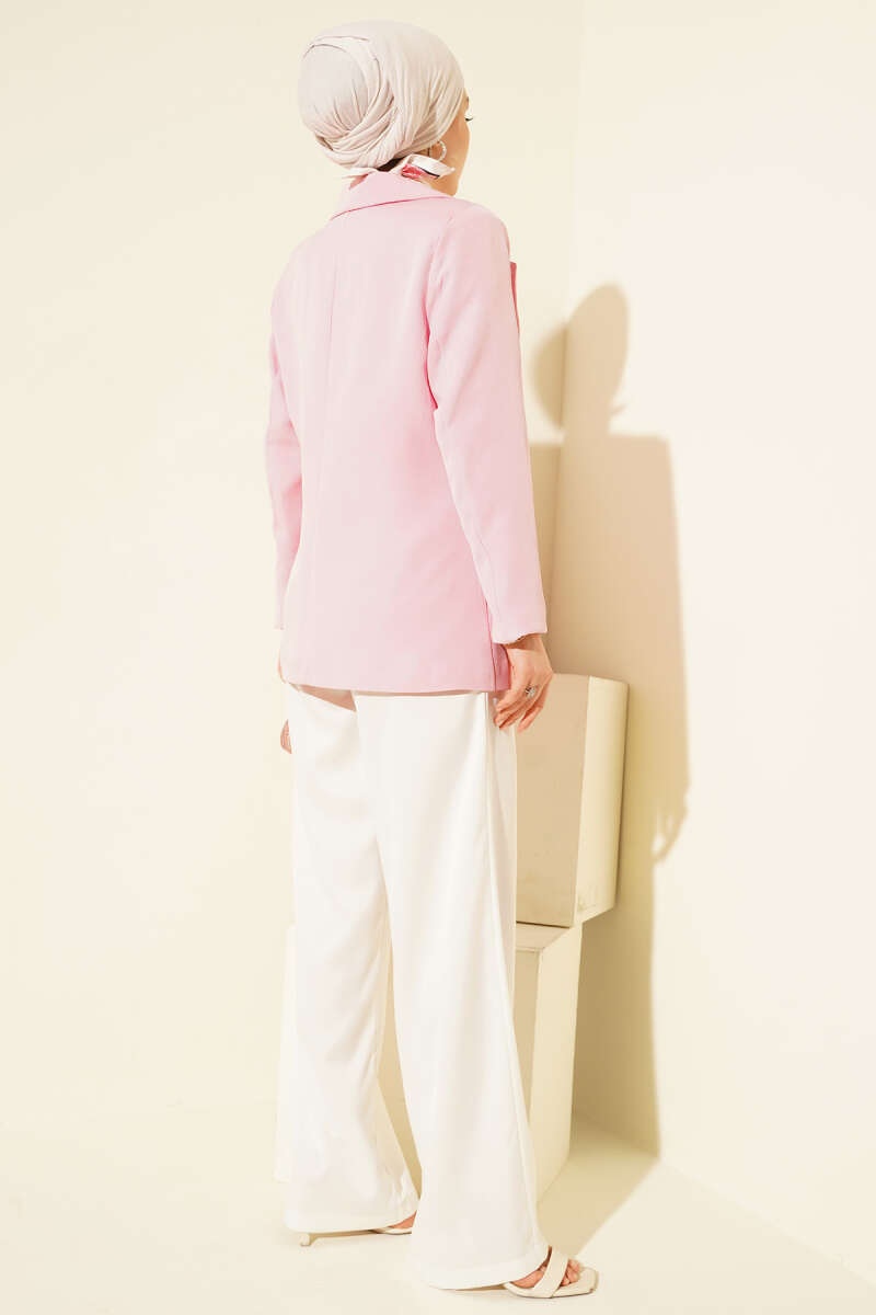 Basic Jacket with Pockets - Pink