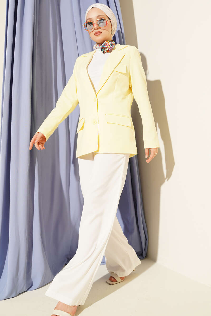 Basic Jacket with Pockets - Yellow