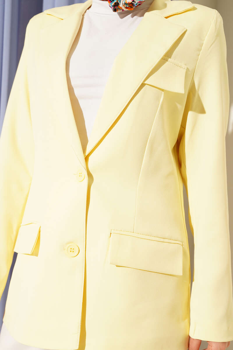Basic Jacket with Pockets - Yellow