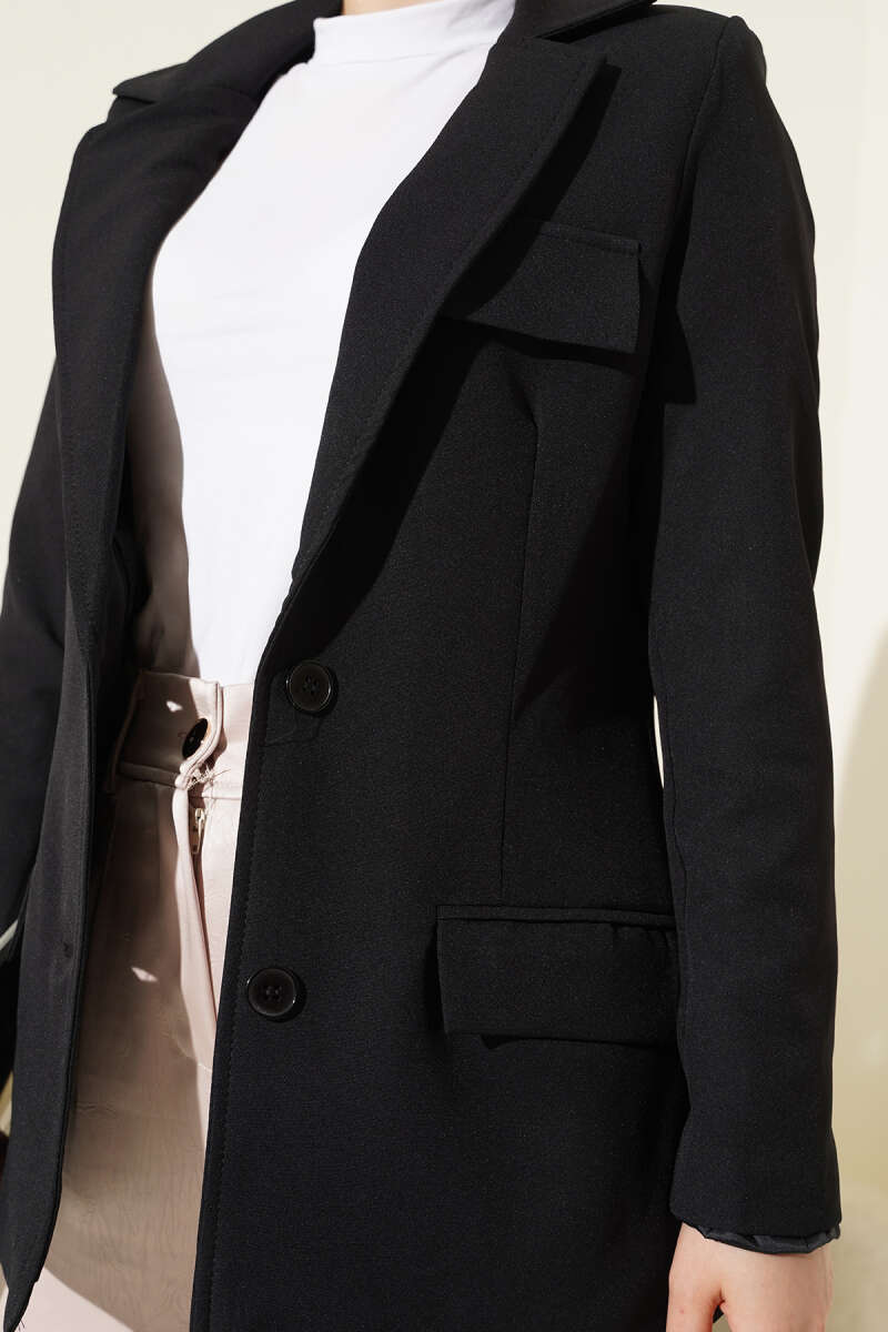 Basic Jacket with Pockets - Black