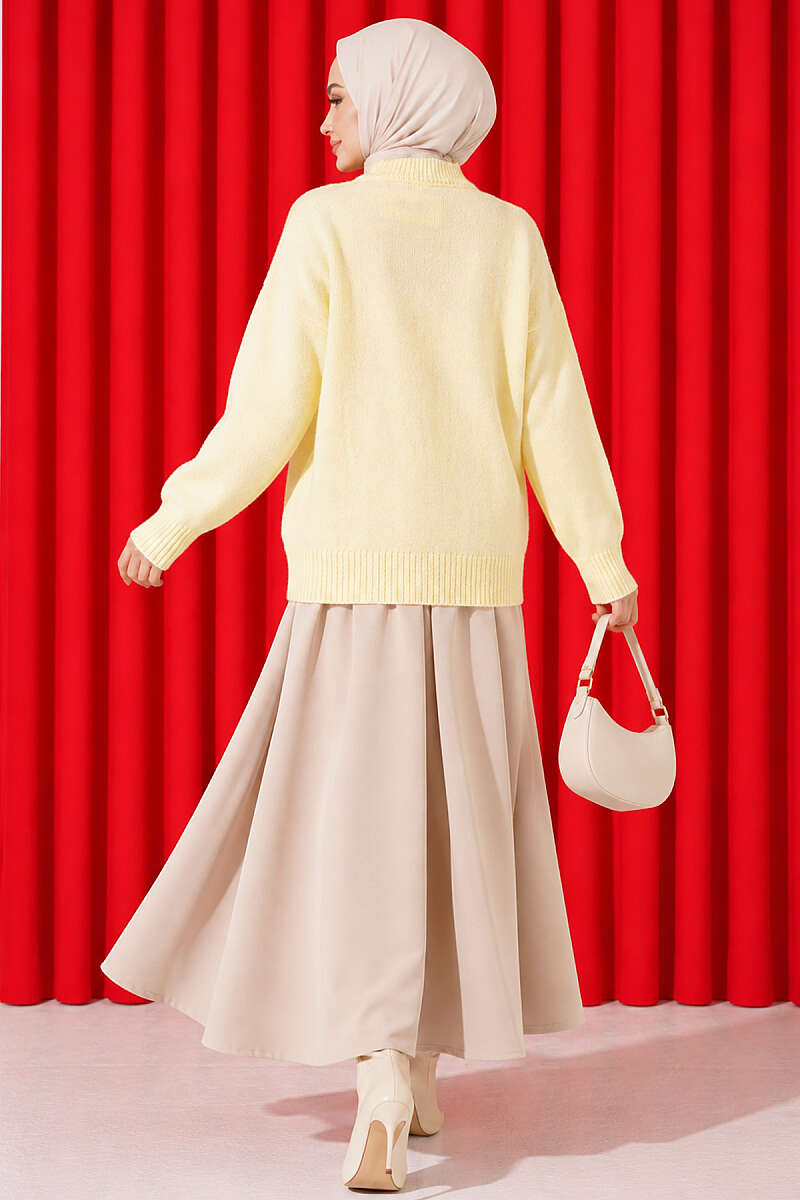 Basic Drop-Sleeve Knit Tunic - Yellow