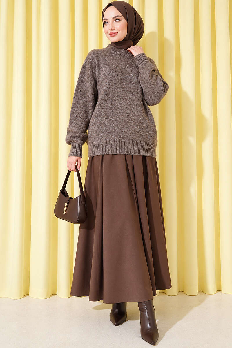 Basic Drop-Sleeve Knit Tunic - Mink