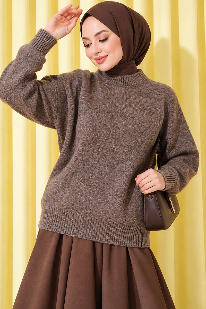 Basic Drop-Sleeve Knit Tunic - Mink