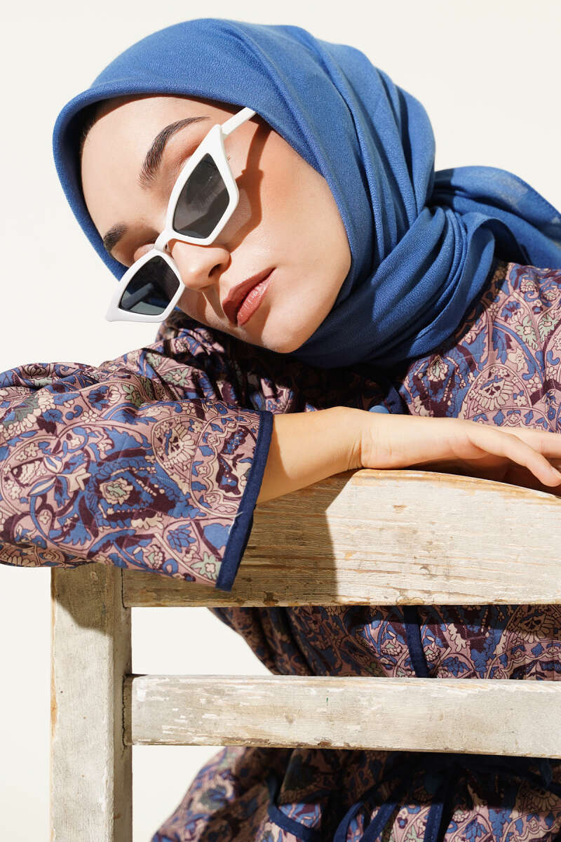 Basic Plain Winter Scarf - Blue