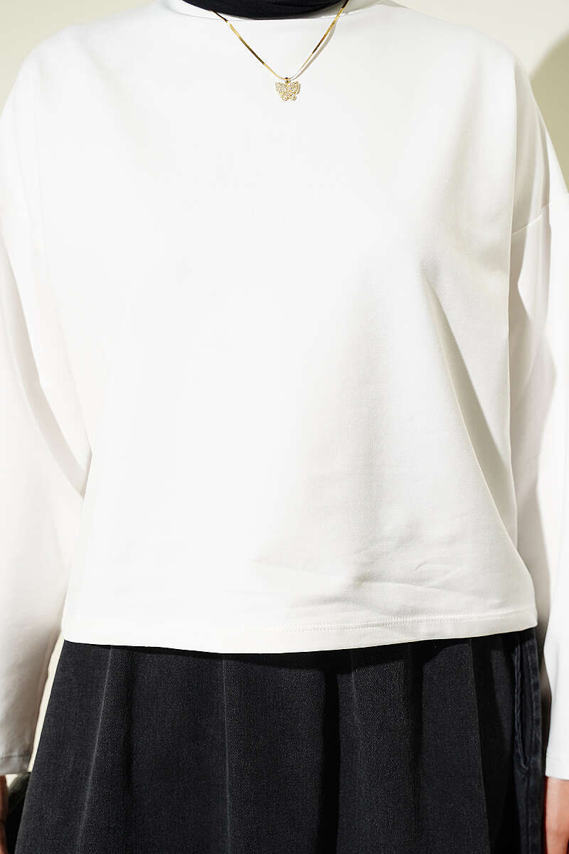 Basic Wide-Sleeve Blouse - Ecru
