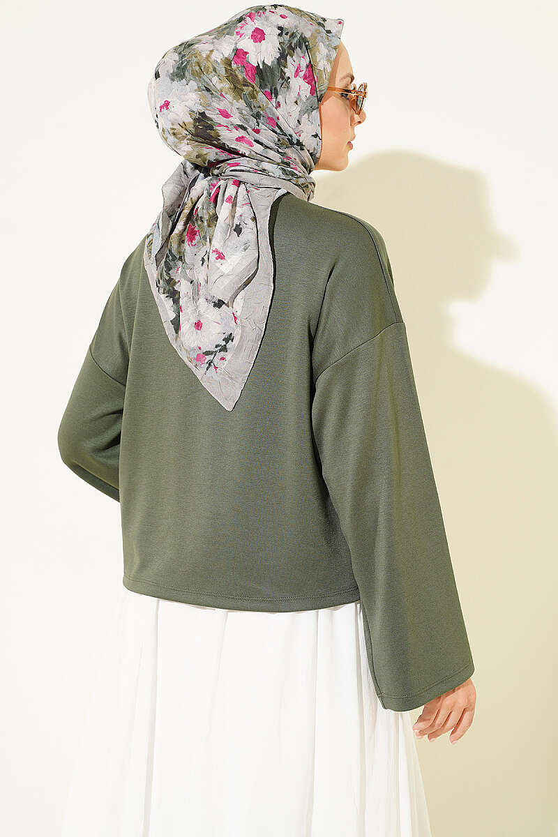 Basic Wide-Sleeve Blouse - Khaki