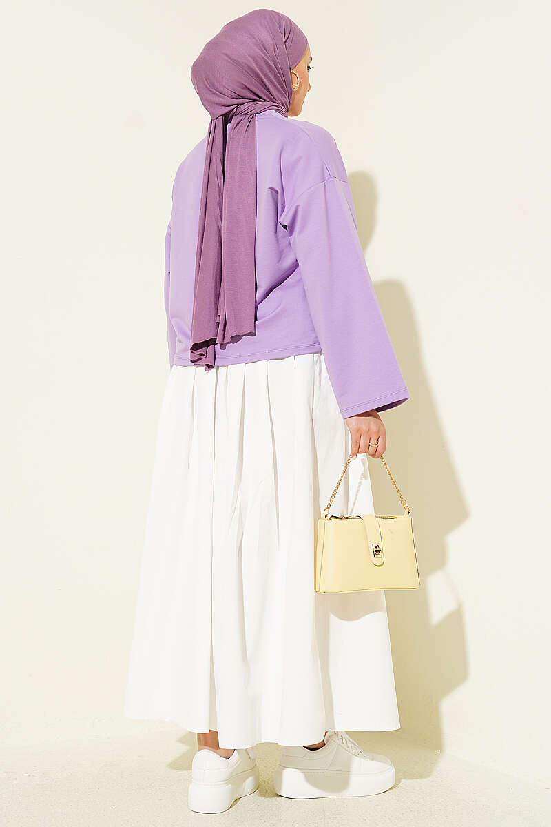 Basic Wide-Sleeve Blouse - Lilac