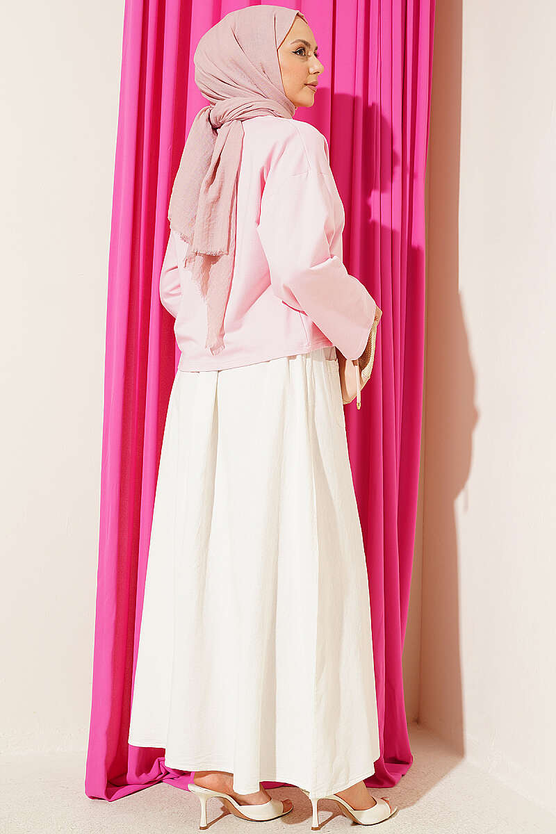 Basic Wide-Sleeve Blouse - Pink