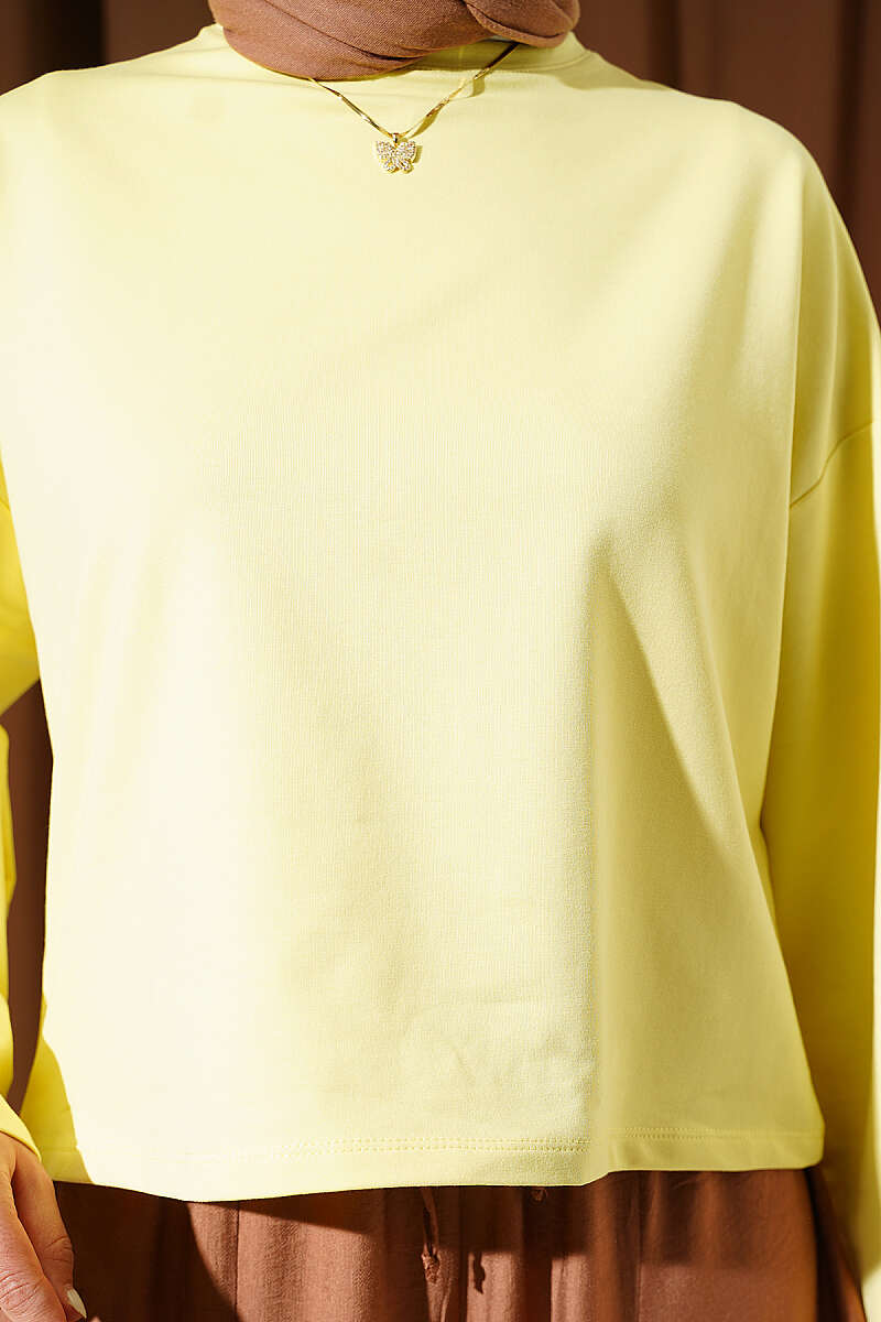 Basic Wide-Sleeve Blouse - Yellow