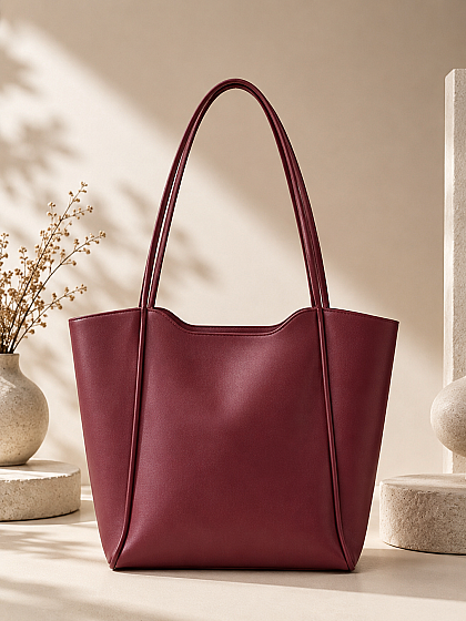 Basic Shoulder Bag - Burgundy