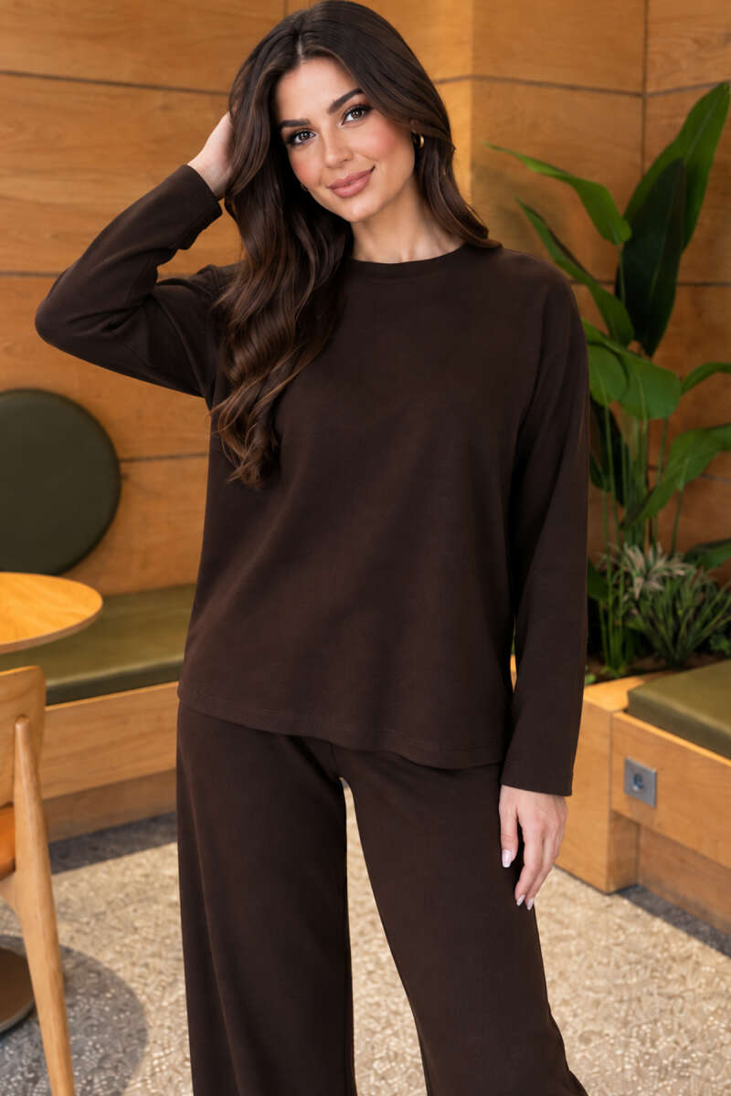 Basic Loycha Two-Piece Set - Dark Brown
