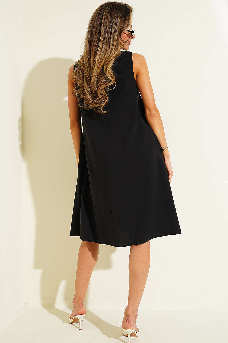 Basic Modal Midi Dress - Black