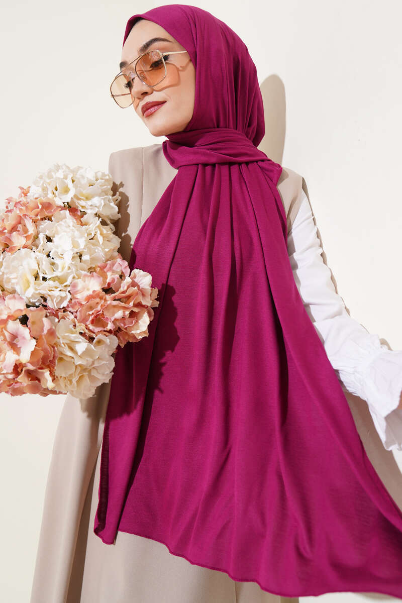 Basic Jersey Shawl - Plum
