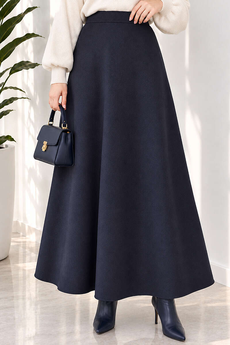 Basic Scuba Pencil Skirt - Navy