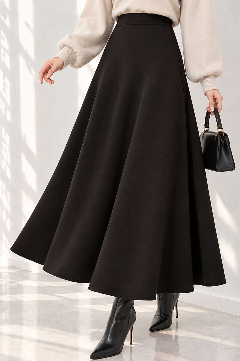 Basic Scuba Pencil Skirt - Black