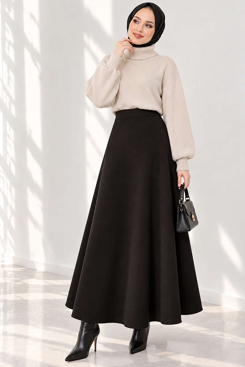 Basic Scuba Pencil Skirt - Black