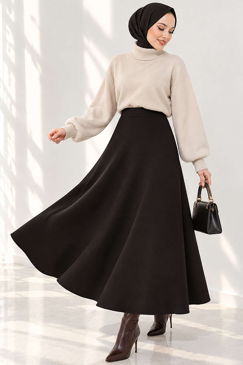 Basic Scuba Pencil Skirt - Black