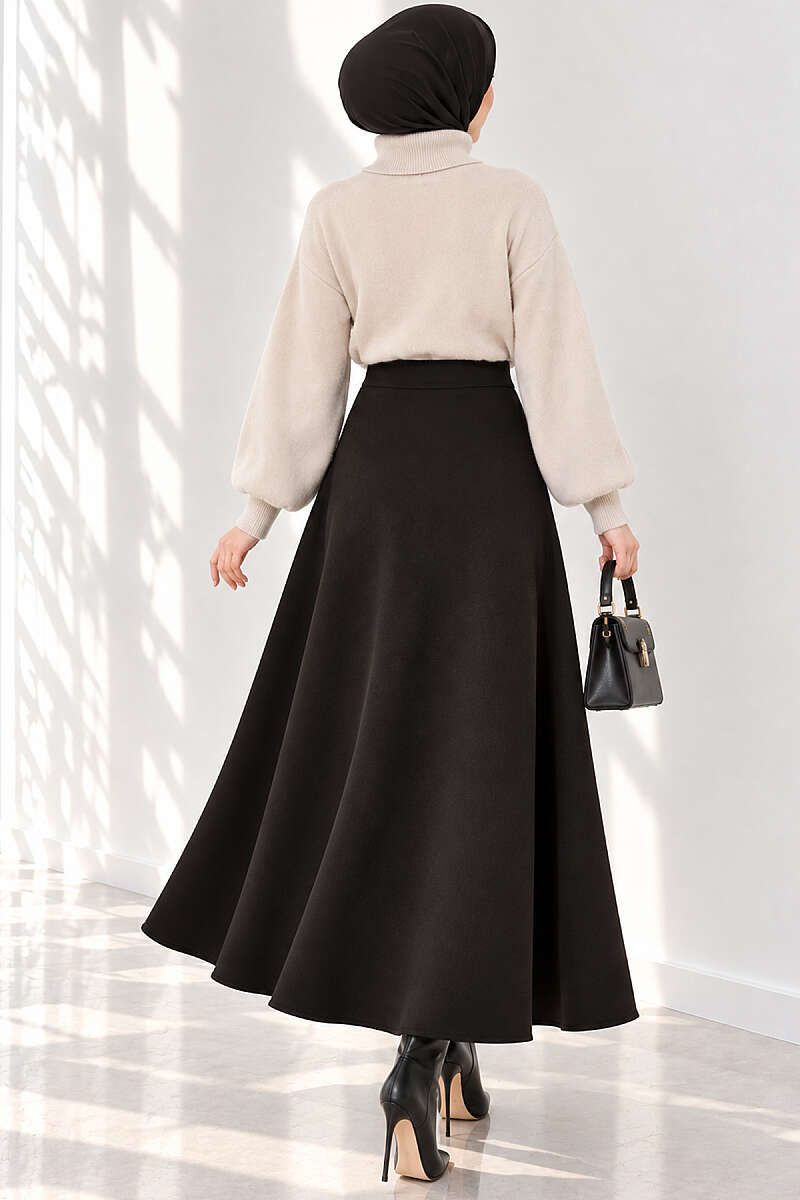 Basic Scuba Pencil Skirt - Black