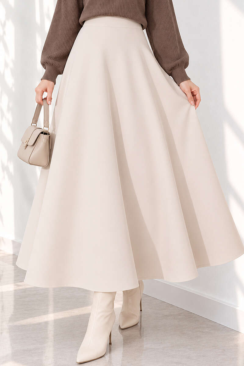 Basic Scuba Pencil Skirt - Stone
