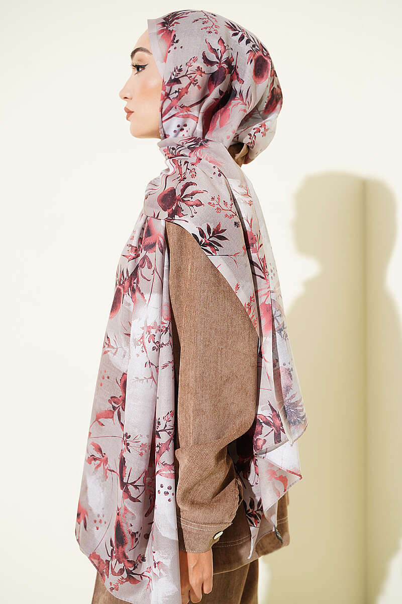 Floral Print Shawl - Beige