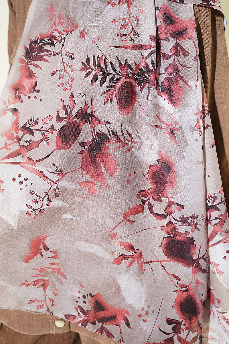Floral Print Shawl - Beige