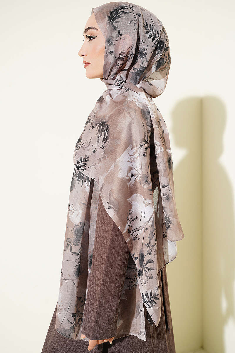 Floral Print Shawl - Sand