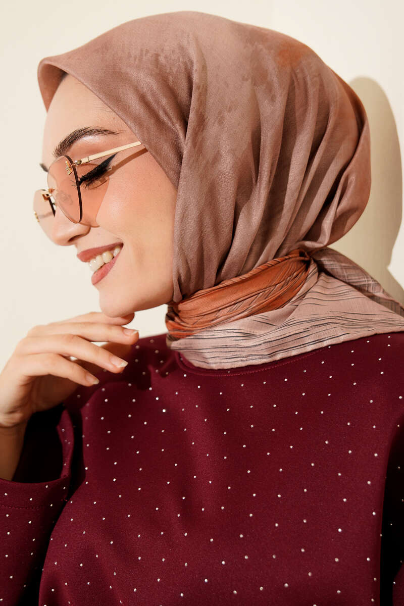 Batik Print Demore Scarf - Latte