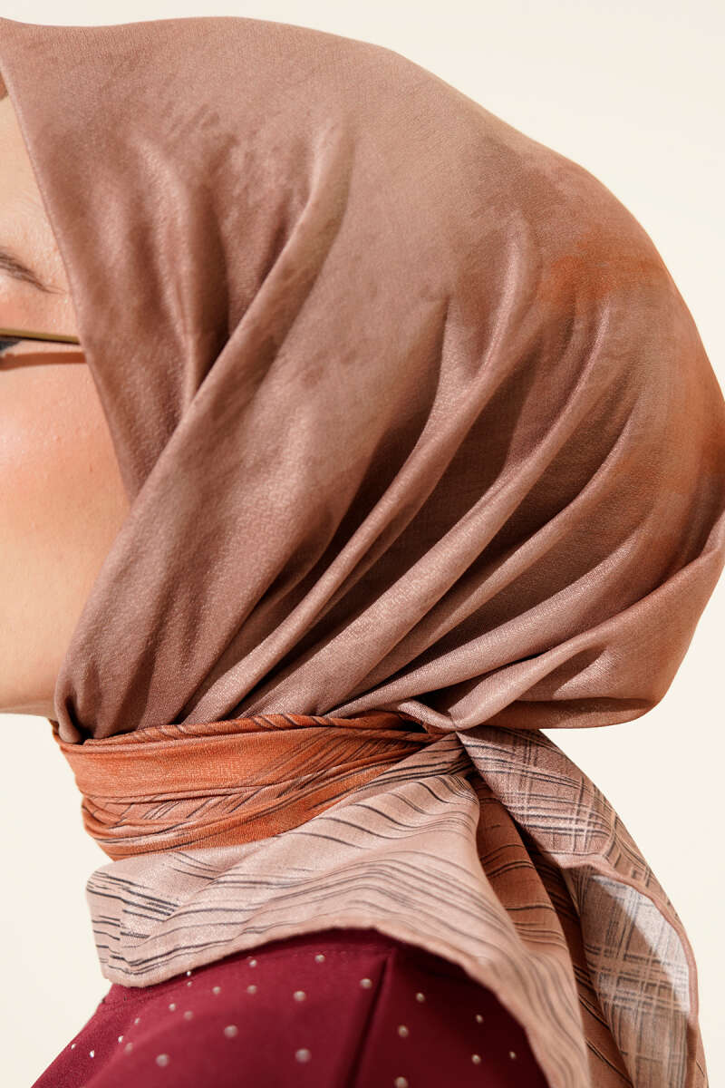Batik Print Demore Scarf - Latte