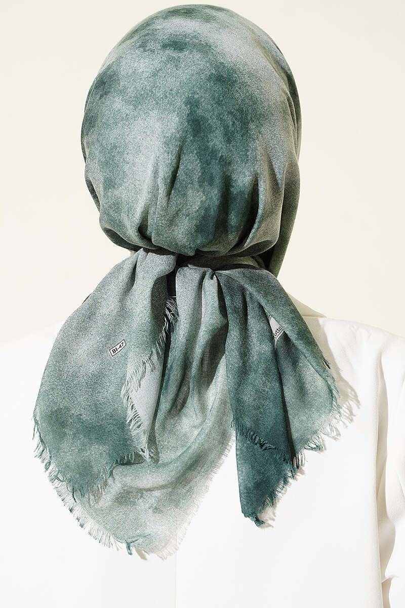 Batik Print Soft Crinkle Scarf - Green