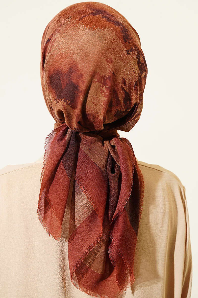 Batik Print Soft Scarf - Brick