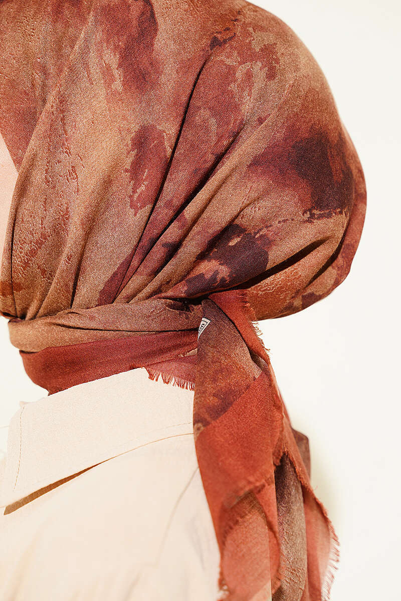 Batik Print Soft Scarf - Brick