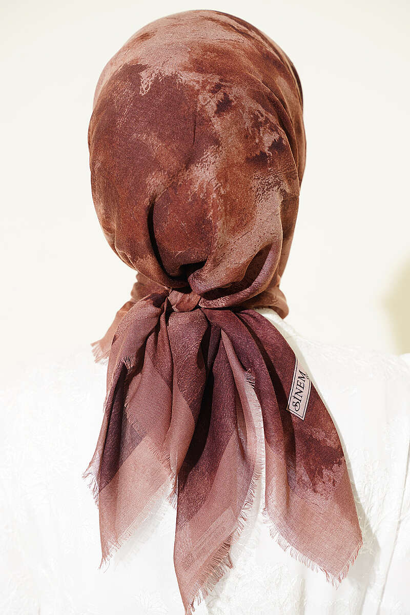 Batik Print Soft Scarf - Milk Coffee