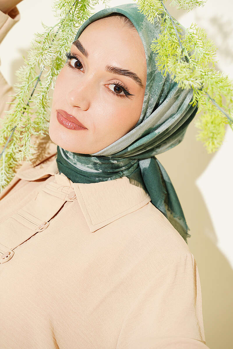 Batik Print Soft Scarf - Emerald