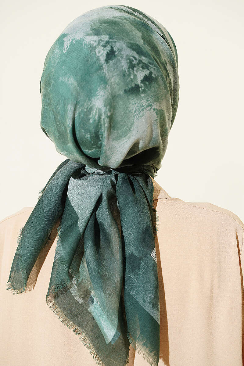 Batik Print Soft Scarf - Emerald