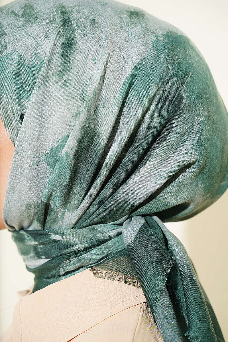 Batik Print Soft Scarf - Emerald