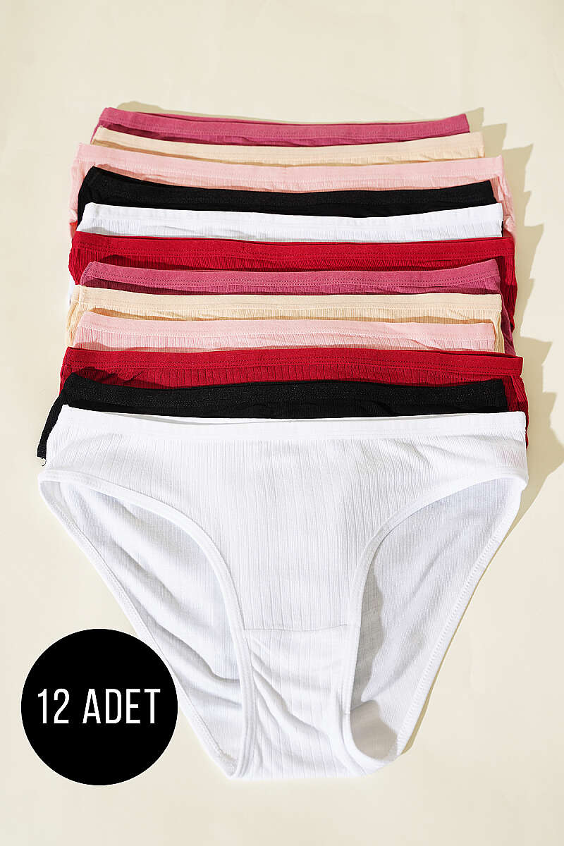 12-Pack Bamboo Bikini Briefs - Multicolour