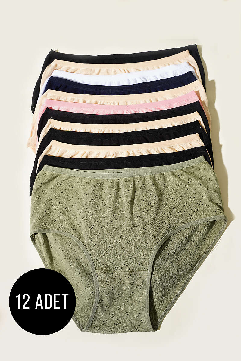 12-Pack Heart Print Boyshorts - Multicolour