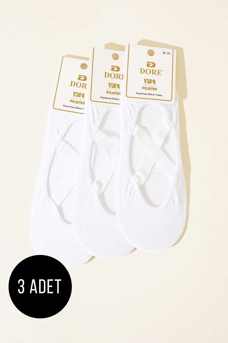 3-Pack Yoga and Pilates Socks - White