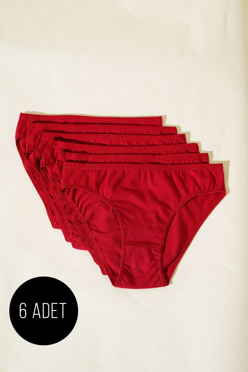6-Pack Basic Briefs - Burgundy